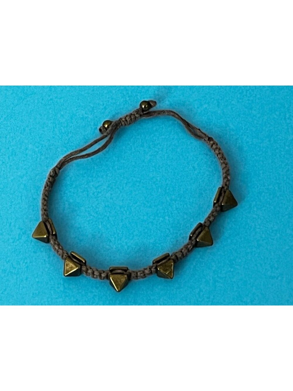 Pyrite Pyramid Spike Bracelet Adjustable